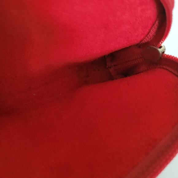 Furla 2 Piece Set Cases Red Leather Cosmetic Bags Pouch Small Good Condition - Picture 13 of 14